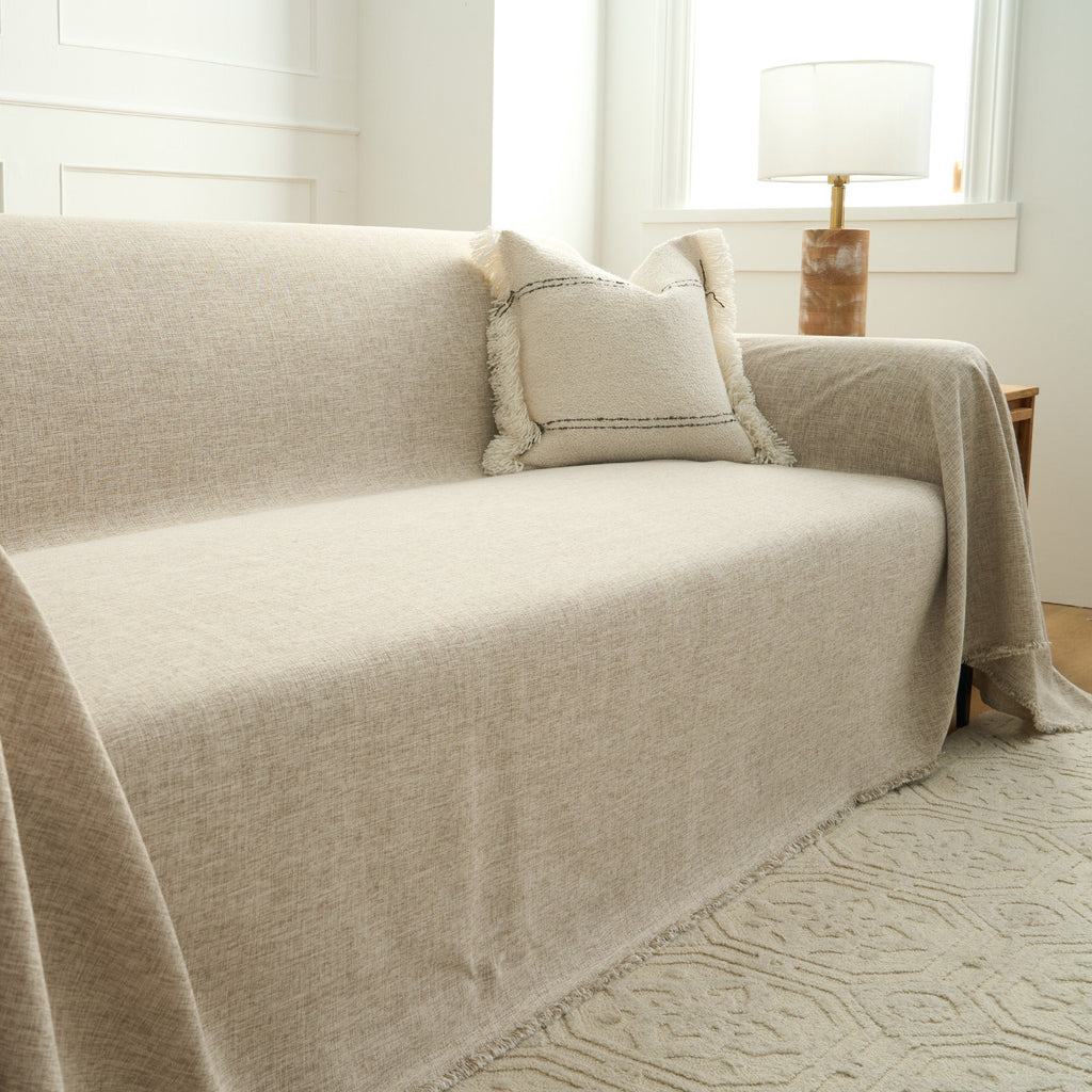 Faux Linen Sofa Cover – The Slashop